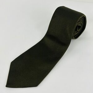 Ralph Lauren Ralph Purple Label Silk Tie Olive Green Twill Made in Italy